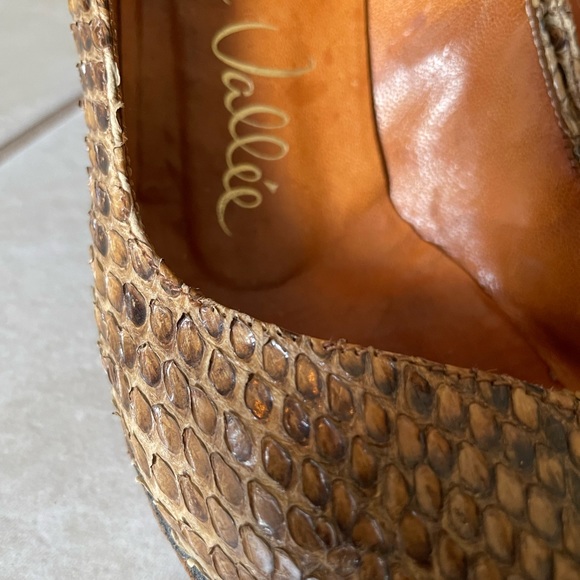 Vintage Genuine Snakeskin Leather Stiletto Pumps High Heels - Picture 10 of 11